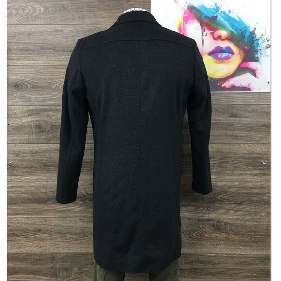 EGARA Mens Overcoat‎ Long Coat Jacket Wool Size 40L Sport Casual Blazer - Picture 10 of 12